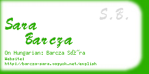 sara barcza business card